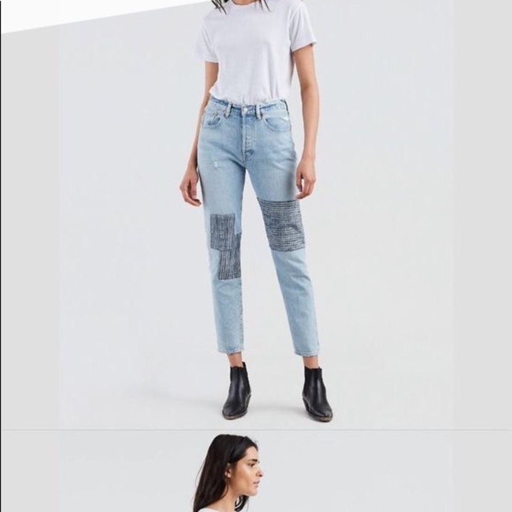 Levi’s 501 high rise, button fly, skinny leg jeans